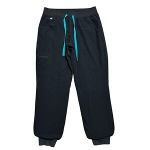 FIGS Zamora FREEx Lined Jogger High-Waisted Scrub Pants Black size Small Petite